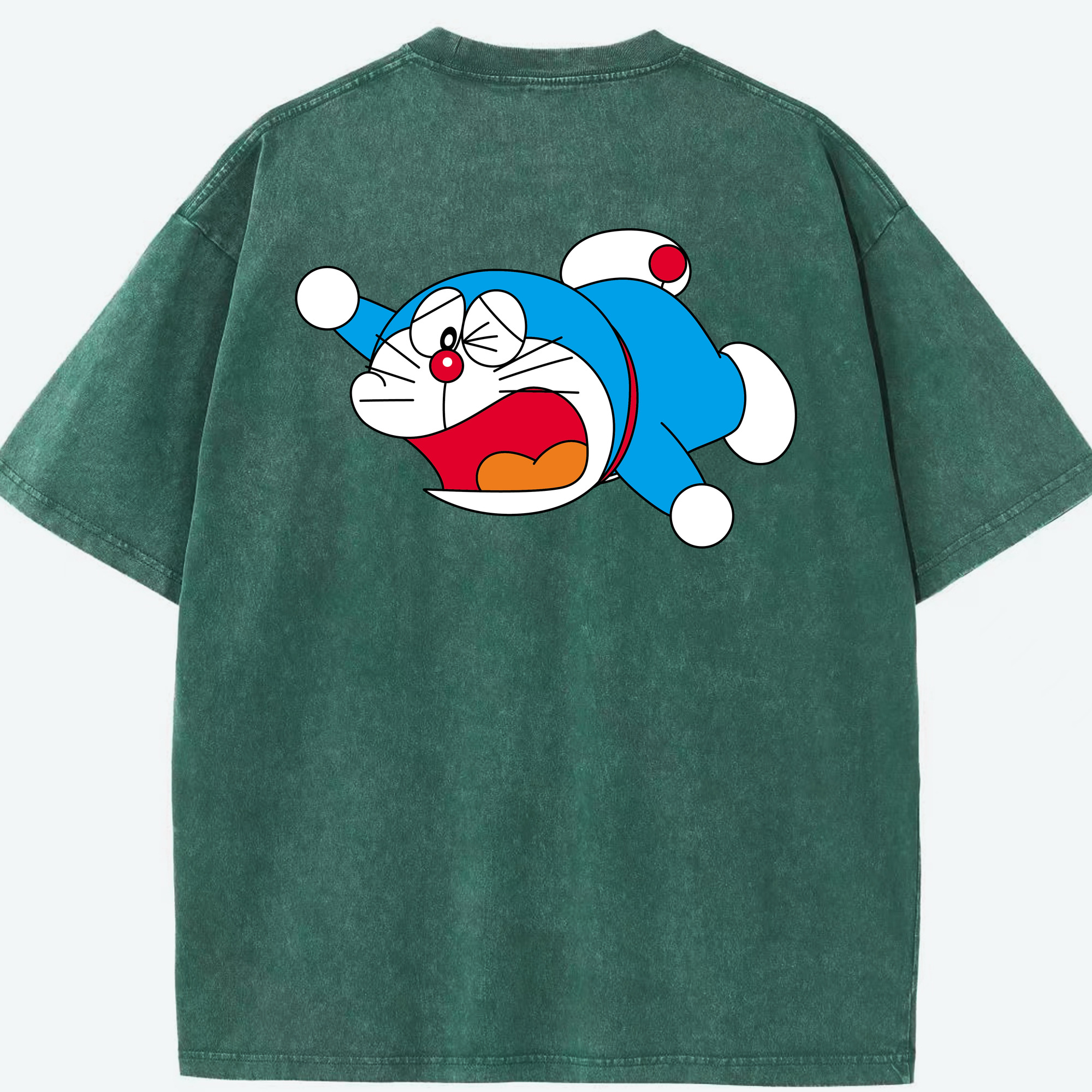 （画像用） ドラえもん Doraemon 綿100% ヴィンテージ風 半袖Tシャツ（背面プリント）